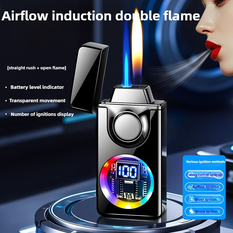 BNMQ Black technology voice-activated induction lighter trendy high-value lighter cigarette lighter fast charging lighter inflatable lighter
