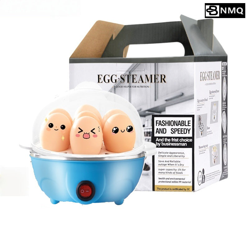Mini Egg Steamer with auto shut-off, multifunctional egg boiler, food-grade stainless steel, 110V-10V US plug, PP material, no batteries required, essential kitchen gadget for a healthy breakfast