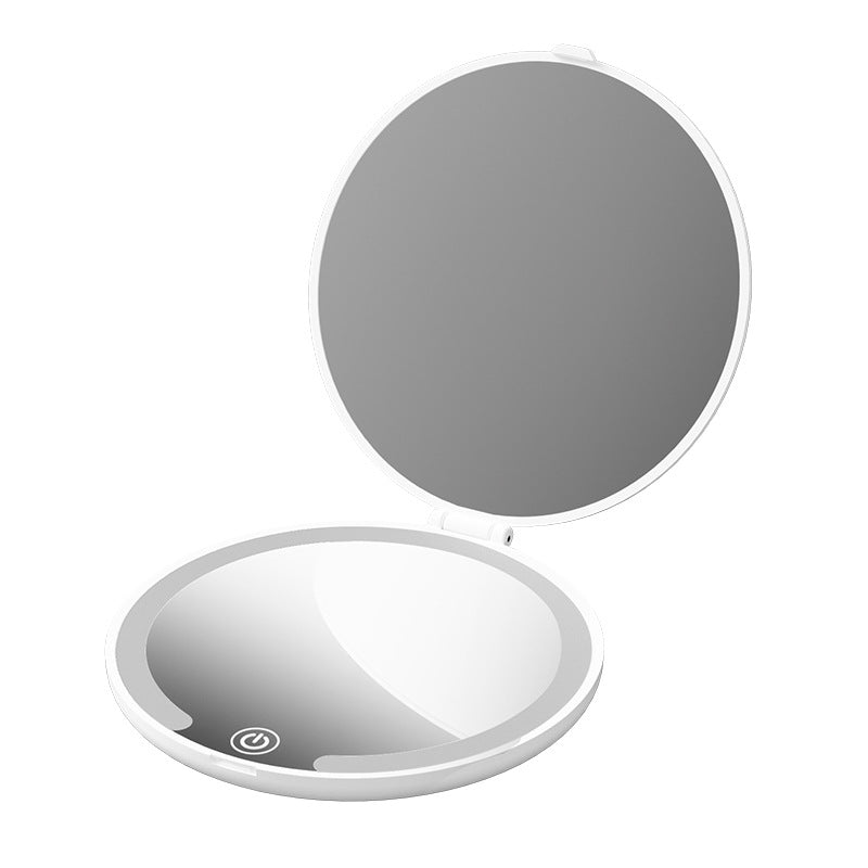 Cross-border popular led makeup mirror portable folding flip mirror portable makeup mirror charging travel mini mirror
