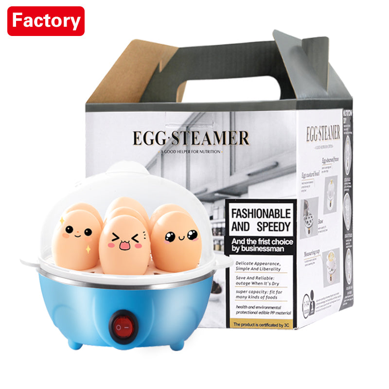 Mini Egg Steamer with auto shut-off, multifunctional egg boiler, food-grade stainless steel, 110V-10V US plug, PP material, no batteries required, essential kitchen gadget for a healthy breakfast