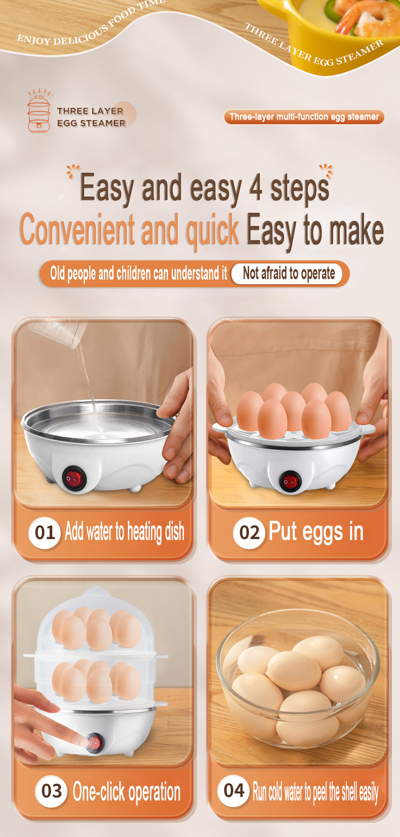 BNMQ egg cooker safety features detail | Détail des fonctions de sécurité du cuiseur à œufs BNMQ