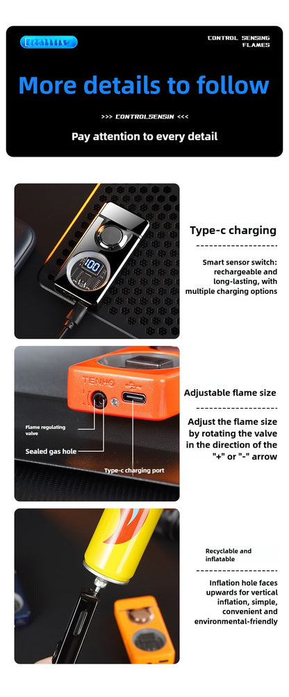 BNMQ Black technology voice-activated induction lighter trendy high-value lighter cigarette lighter fast charging lighter inflatable lighter