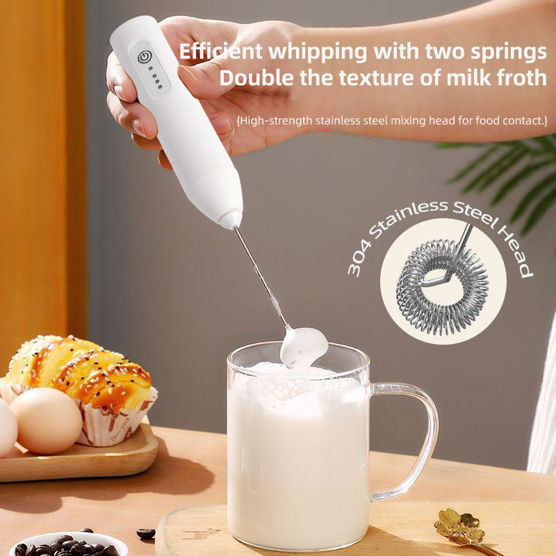 BNMQ 3-in-1 electric hand milk frother with accessories and stand | Fouet à lait électrique 3-en-1 BNMQ avec accessoires et support
