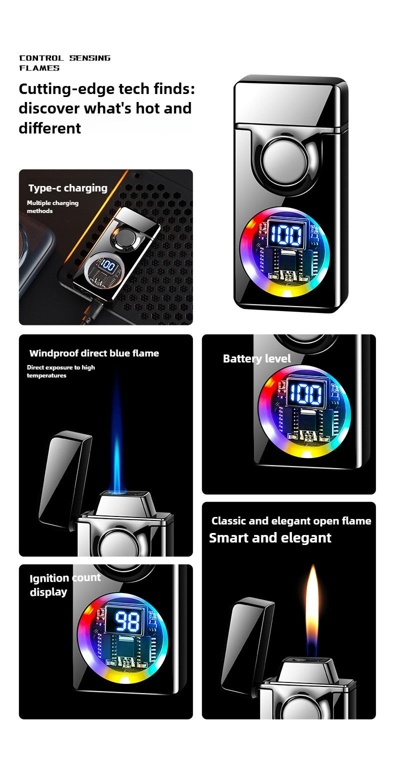 BNMQ Black technology voice-activated induction lighter trendy high-value lighter cigarette lighter fast charging lighter inflatable lighter