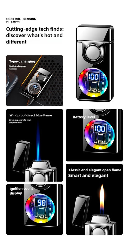 BNMQ Black technology voice-activated induction lighter trendy high-value lighter cigarette lighter fast charging lighter inflatable lighter