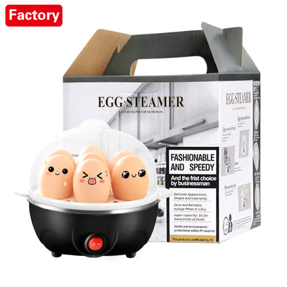 Mini Egg Steamer with auto shut-off, multifunctional egg boiler, food-grade stainless steel, 110V-10V US plug, PP material, no batteries required, essential kitchen gadget for a healthy breakfast