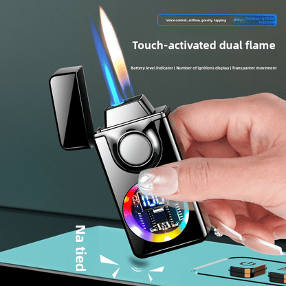 BNMQ Black technology voice-activated induction lighter trendy high-value lighter cigarette lighter fast charging lighter inflatable lighter