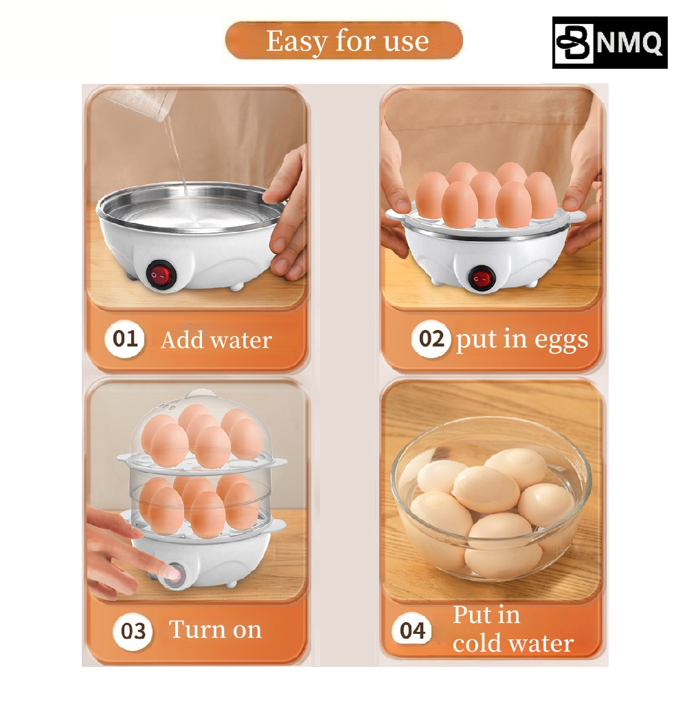 BNMQ electric egg cooker control panel close-up | Panneau de commande du cuiseur à œufs électrique BNMQ