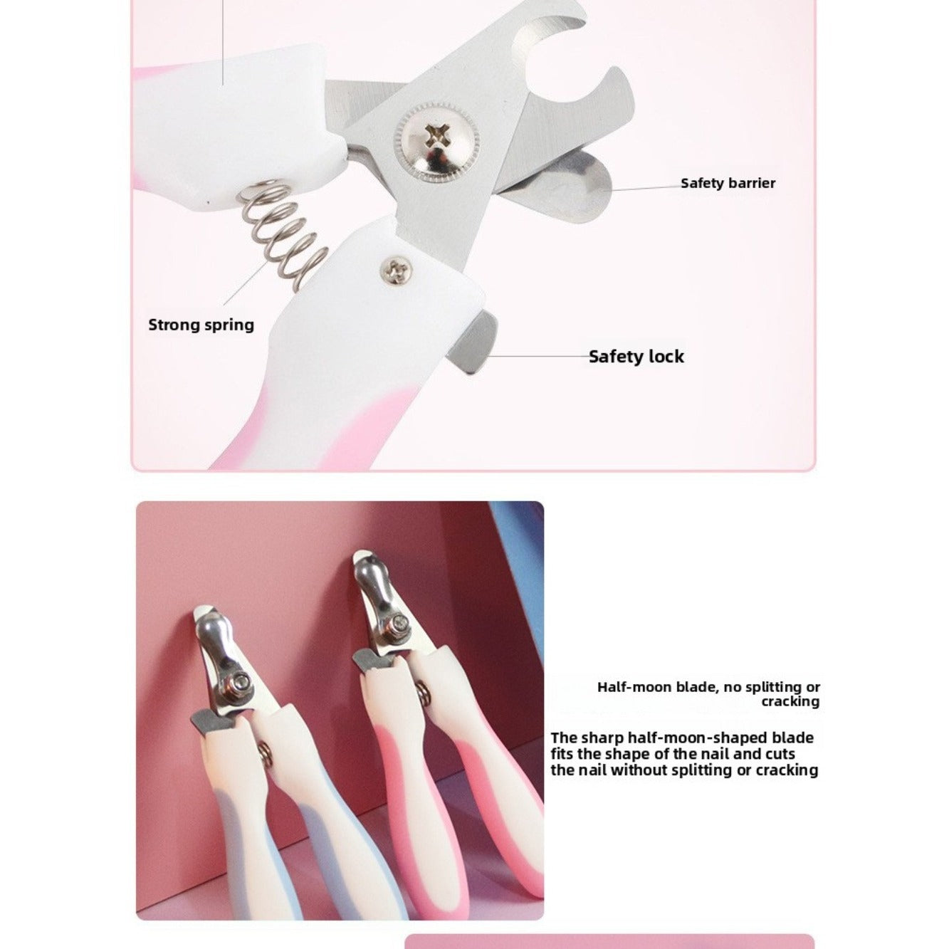 BNMQ pet nail clippers safety guard feature | Fonction de garde de sécurité des coupe-ongles BNMQ