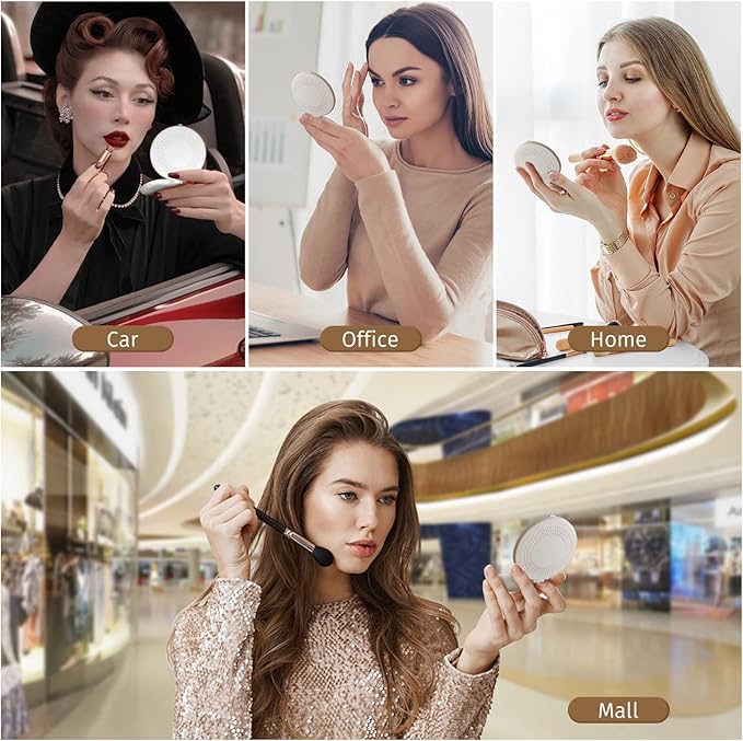 BNMQ travel makeup mirror LED brightness levels | Niveaux de luminosité LED du miroir de maquillage de voyage BNMQ