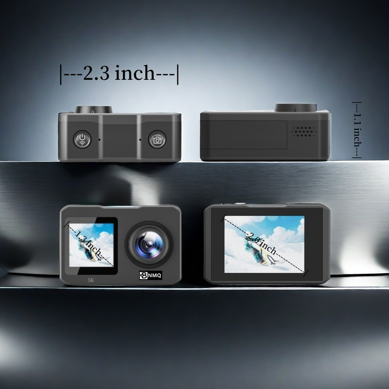 BNMQ action camera front and rear dual screen design | Design double écran avant et arrière de la caméra d'action BNMQ