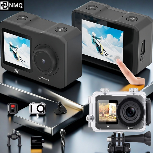 BNMQ 5K 30FPS 4K 60FPS action camera with dual touch screen and EIS stabilization | Caméra d'action BNMQ 5K 30FPS 4K 60FPS avec double écran tactile et stabilisation EIS